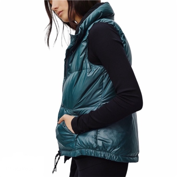 Aritzia Community Down Puffer Vest Glossy Black XXS - Picture 4 of 10